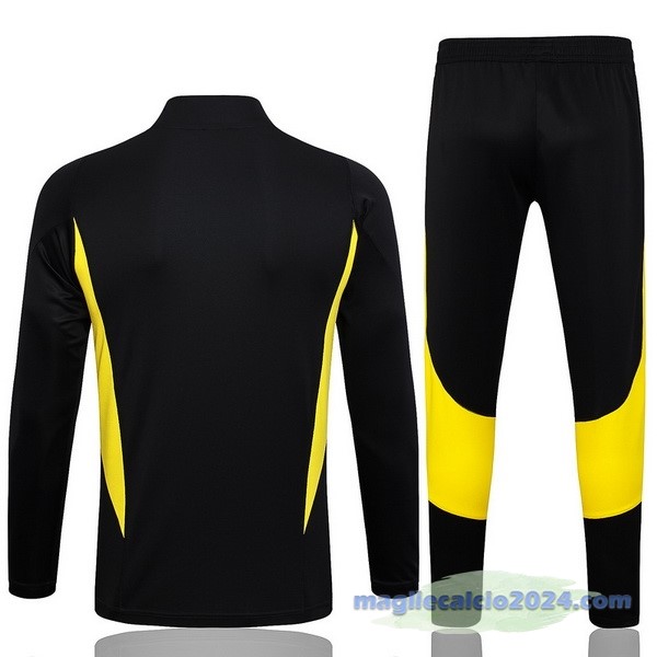 Set Completo Felpa Allenamento Bambino Juventus 2023 2024 Nero Giallo Bianco Poco Prezzo
