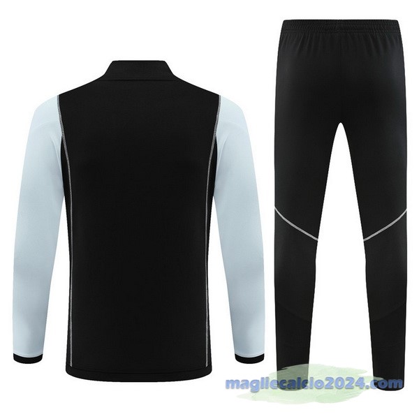 Set Completo Felpa Allenamento Bambino Lyon 2023 2024 Grigio Nero Poco Prezzo