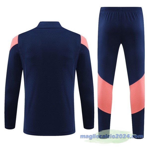 Set Completo Felpa Allenamento Bambino Lyon 2023 2024 Rosa Blu Poco Prezzo