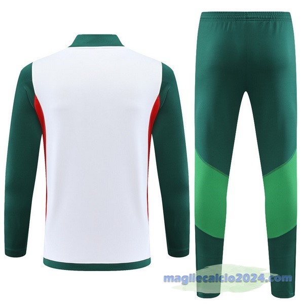 Set Completo Felpa Allenamento Bambino Messico 2023 Bianco Verde Poco Prezzo