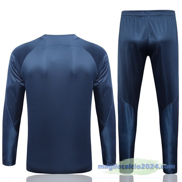 Set Completo Felpa Allenamento Bambino Paris Saint Germain 2023 2024 Blu Navy Poco Prezzo
