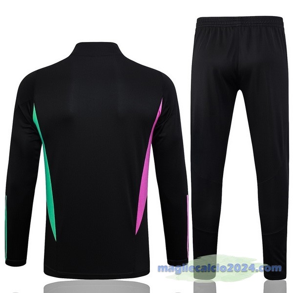 Set Completo Felpa Allenamento Bayern Múnich 2023 2024 Nero Purpureo Verde Poco Prezzo