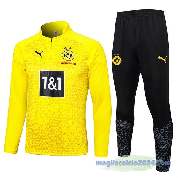 Set Completo Felpa Allenamento Borussia Dortmund 2023 2024 Giallo I Nero Poco Prezzo