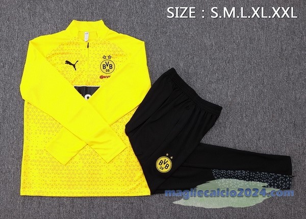 Set Completo Felpa Allenamento Borussia Dortmund 2023 2024 Giallo I Nero Poco Prezzo