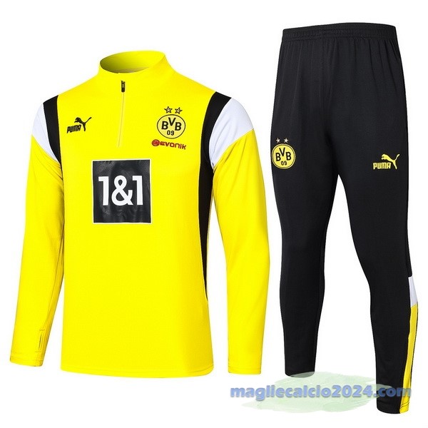 Set Completo Felpa Allenamento Borussia Dortmund 2023 2024 Giallo Nero Bianco Poco Prezzo