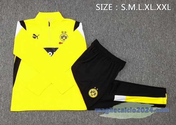 Set Completo Felpa Allenamento Borussia Dortmund 2023 2024 Giallo Nero Bianco Poco Prezzo