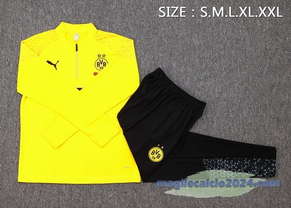 Set Completo Felpa Allenamento Borussia Dortmund 2023 2024 Giallo Nero Poco Prezzo