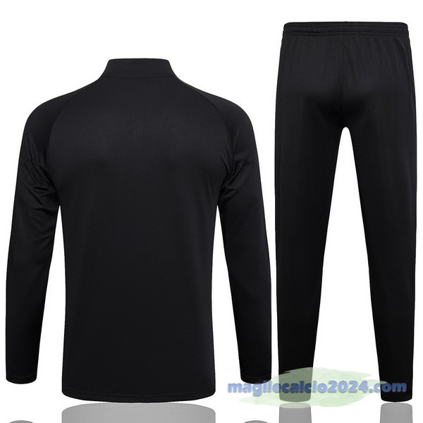 Set Completo Felpa Allenamento Borussia Dortmund 2023 2024 Grigio Nero Poco Prezzo