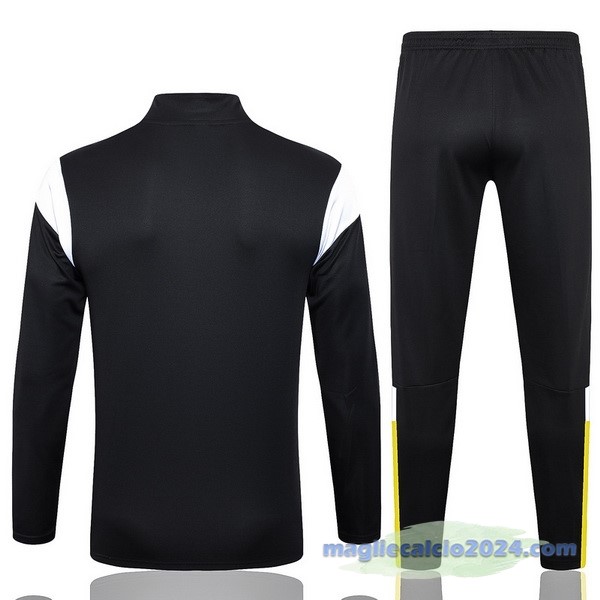 Set Completo Felpa Allenamento Borussia Dortmund 2023 2024 Nero Giallo Bianco Poco Prezzo