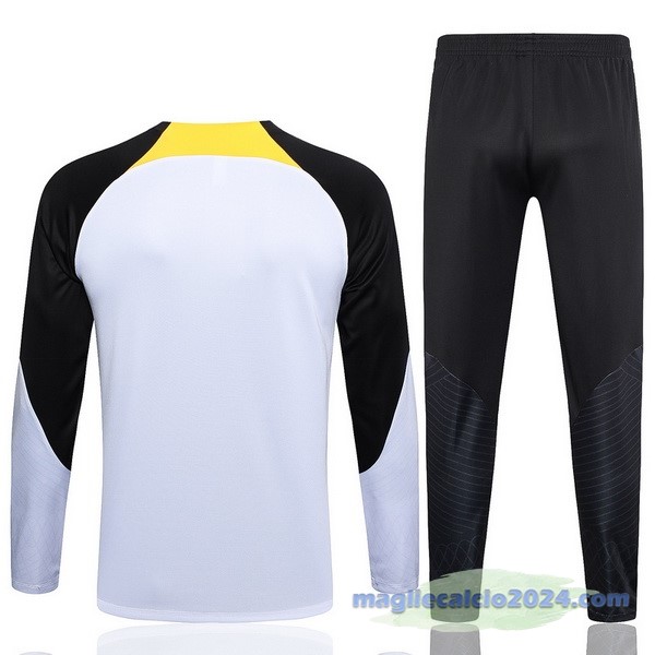 Set Completo Felpa Allenamento Chelsea 2023 2024 Bianco Nero Poco Prezzo