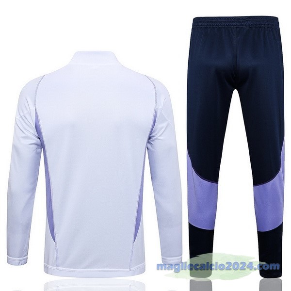 Set Completo Felpa Allenamento Cruzeiro 2023 2024 Bianco Blu Navy Poco Prezzo