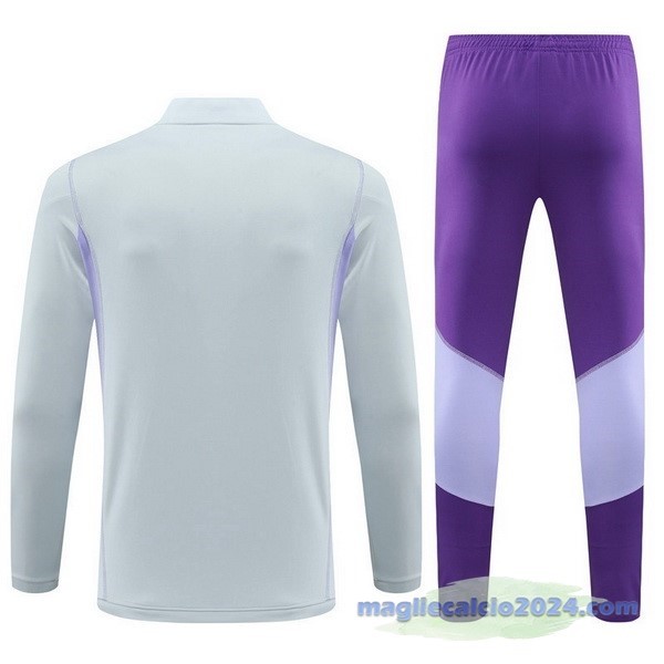 Set Completo Felpa Allenamento Cruzeiro 2023 2024 Grigio Purpureo Poco Prezzo