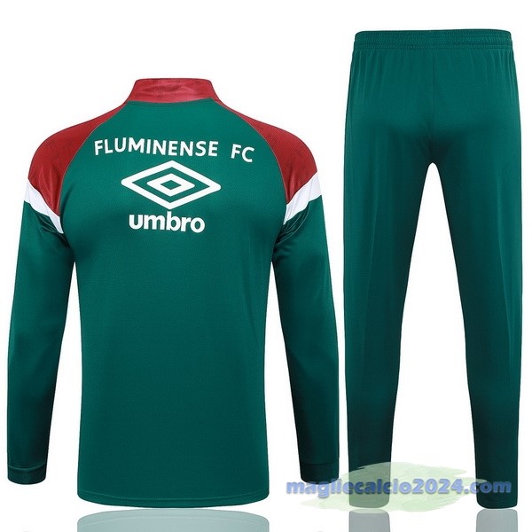 Set Completo Felpa Allenamento Flamengo 2023 2024 Verde Rosso Poco Prezzo