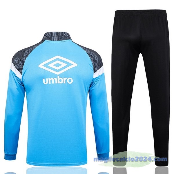 Set Completo Felpa Allenamento Grêmio 2023 2024 Blu Nero Poco Prezzo