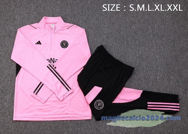 Set Completo Felpa Allenamento Inter Miami 2023 2024 Rosa Nero Poco Prezzo