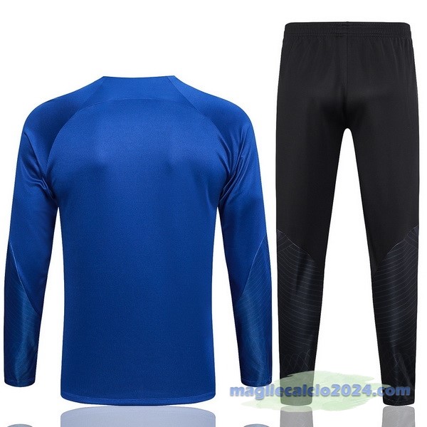 Set Completo Felpa Allenamento Inter Milán 2023 2024 Blu Giallo Nero Poco Prezzo