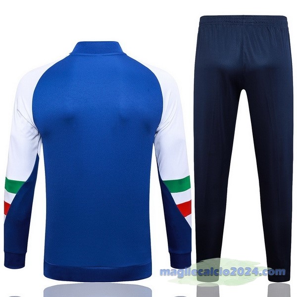 Set Completo Felpa Allenamento Italia 2023 Blu Bianco Verde Poco Prezzo