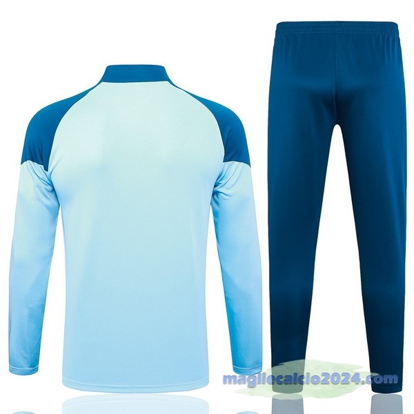 Set Completo Felpa Allenamento Manchester City 2023 2024 Blu I Luce Poco Prezzo