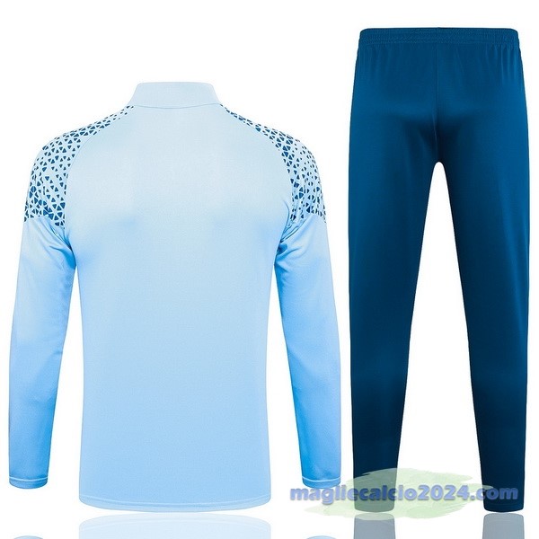 Set Completo Felpa Allenamento Manchester City 2023 2024 Blu Luce Poco Prezzo