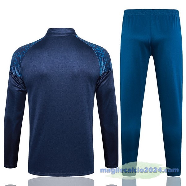 Set Completo Felpa Allenamento Manchester City 2023 2024 Blu Navy Poco Prezzo