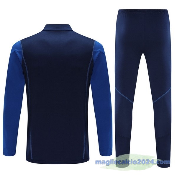 Set Completo Felpa Allenamento Manchester United 2023 2024 Blu I Bianco Poco Prezzo