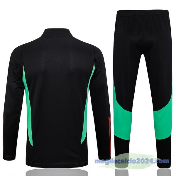 Set Completo Felpa Allenamento Manchester United 2023 2024 Nero I Rosso Poco Prezzo