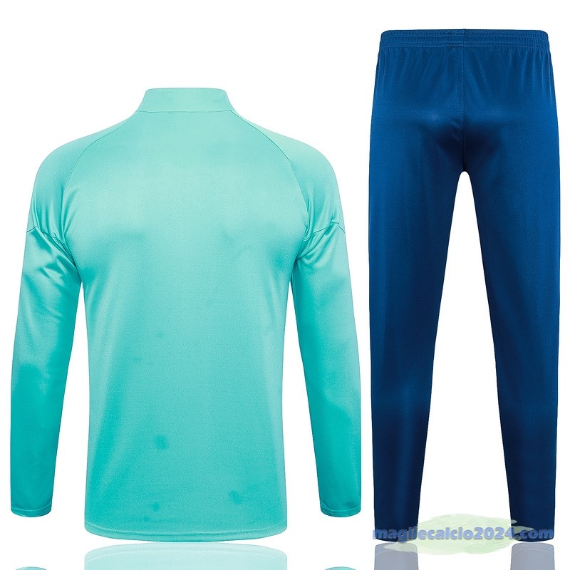 Set Completo Felpa Allenamento Marsella 2023 2024 Verde Blu Poco Prezzo