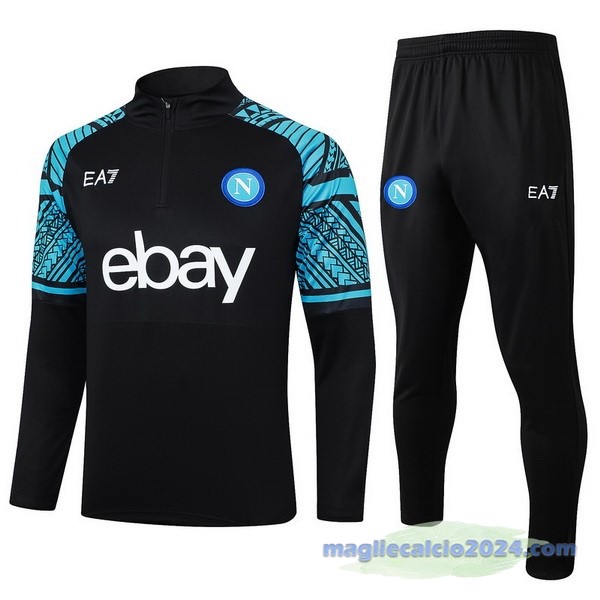 Set Completo Felpa Allenamento Napoli 2023 2024 Blu I Navy Poco Prezzo