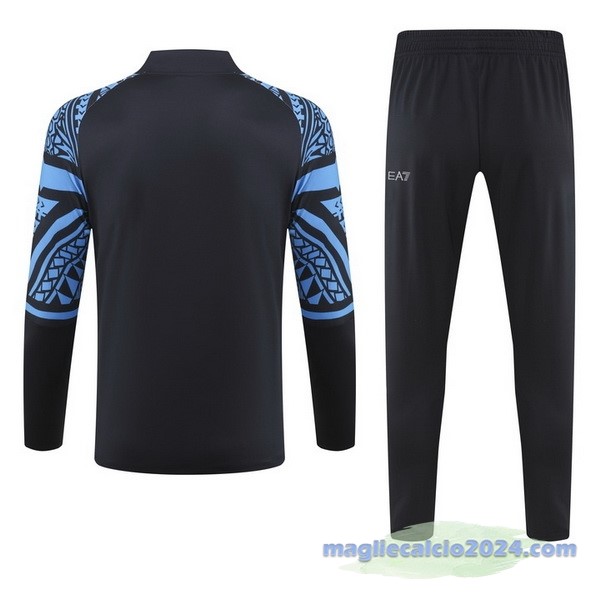 Set Completo Felpa Allenamento Napoli 2023 2024 Blu Navy Poco Prezzo