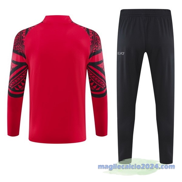 Set Completo Felpa Allenamento Napoli 2023 2024 Rosso Poco Prezzo