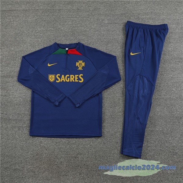 Set Completo Felpa Allenamento Portogallo 2023 Blu I Navy Poco Prezzo