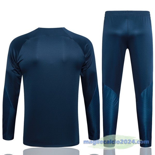 Set Completo Felpa Allenamento Portogallo 2023 Blu Navy Poco Prezzo