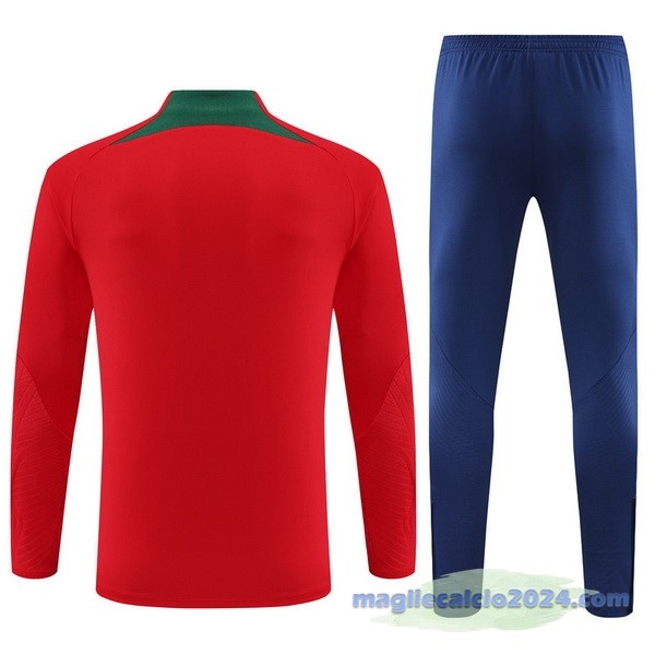 Set Completo Felpa Allenamento Portogallo 2023 Rosso Blu Navy Poco Prezzo