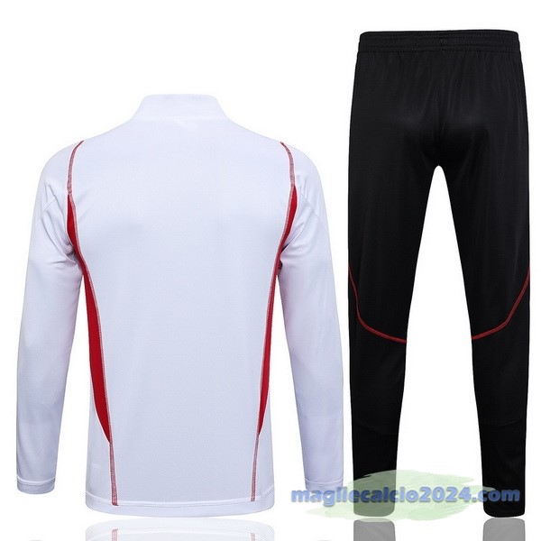 Set Completo Felpa Allenamento São Paulo 2023 2024 Bianco Rosso Nero Poco Prezzo