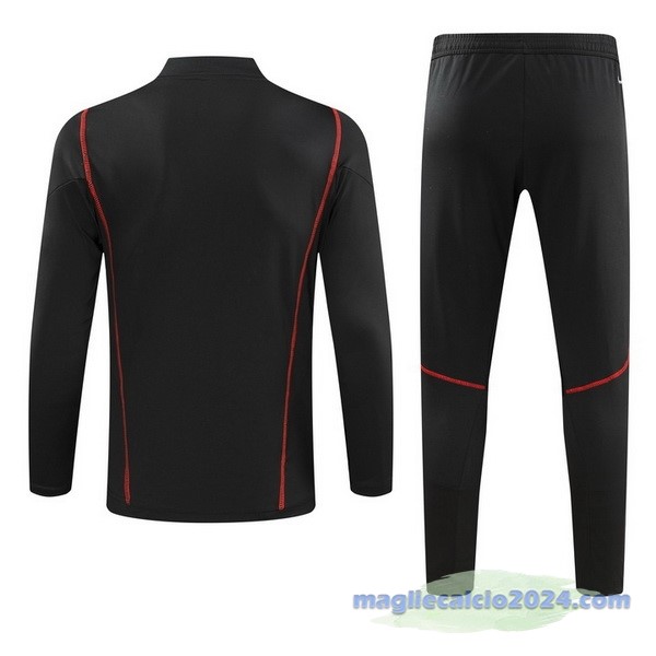 Set Completo Felpa Allenamento São Paulo 2023 2024 Nero Bianco Poco Prezzo