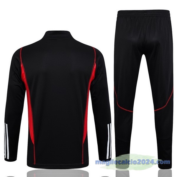 Set Completo Felpa Allenamento São Paulo 2023 2024 Nero Rosso Poco Prezzo