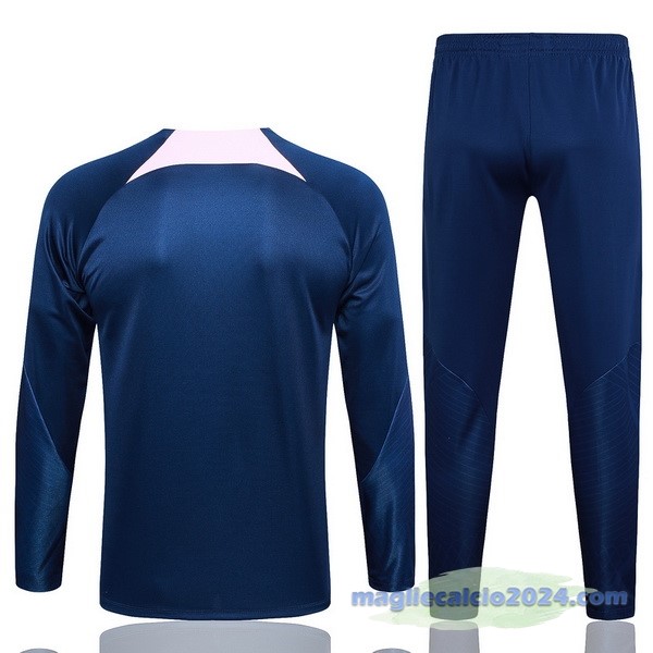Set Completo Felpa Allenamento Tottenham Hotspur 2023 2024 Blu Navy Poco Prezzo