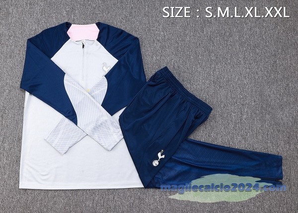 Set Completo Felpa Allenamento Tottenham Hotspur 2023 2024 Grigio Luce Blu Poco Prezzo
