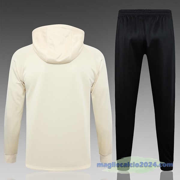 Set Completo Felpa Cappuccio Bambino Paris Saint Germain 2023 2024 Giallo Nero Poco Prezzo