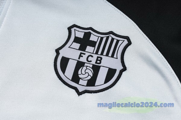 Set Completo Felpa Cappuccio Barcelona 2023 2024 Nero Blu Poco Prezzo