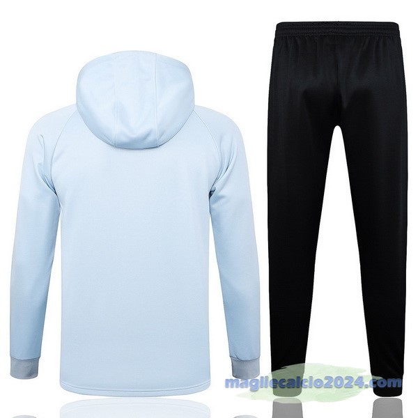 Set Completo Felpa Cappuccio Inter Milán 2023 2024 Blu Nero Poco Prezzo