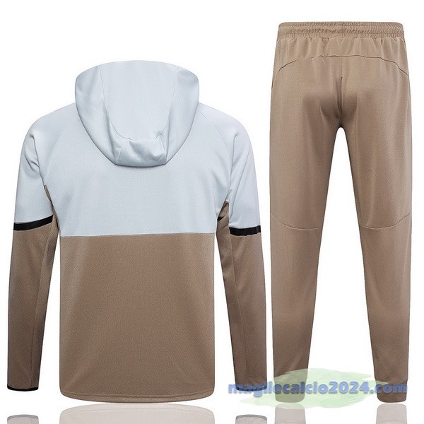 Set Completo Felpa Cappuccio adidas 2023 Grigio Giallo Poco Prezzo