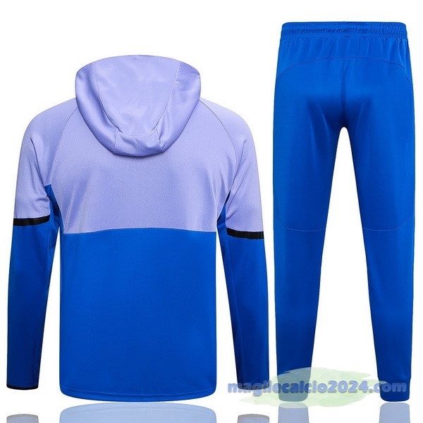 Set Completo Felpa Cappuccio adidas 2023 Purpureo Blu Poco Prezzo