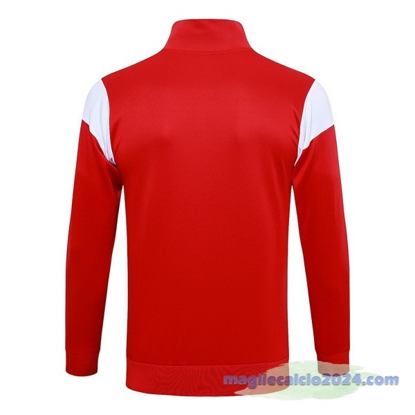 Set Completo Lunga Zip Giacca AC Milan 2023 2024 Rosso Bianco Nero Poco Prezzo
