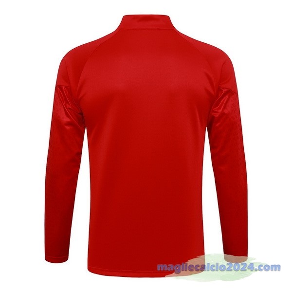 Set Completo Lunga Zip Giacca AC Milan 2023 2024 Rosso Poco Prezzo