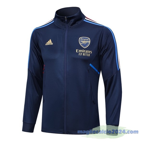 Set Completo Lunga Zip Giacca Arsenal 2023 2024 Blu Navy Poco Prezzo