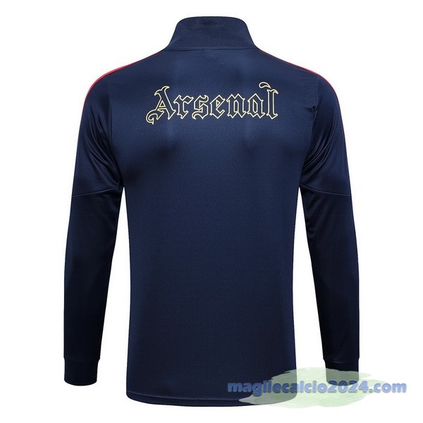 Set Completo Lunga Zip Giacca Arsenal 2023 2024 Blu Navy Poco Prezzo