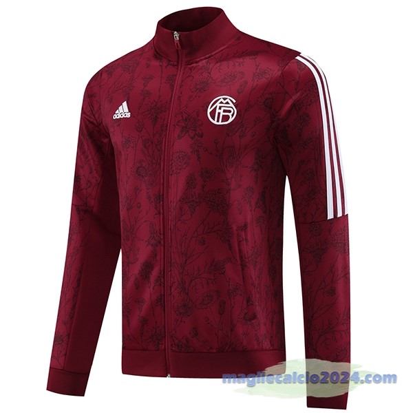 Set Completo Lunga Zip Giacca Bayern Múnich 2023 2024 Borgogna Poco Prezzo