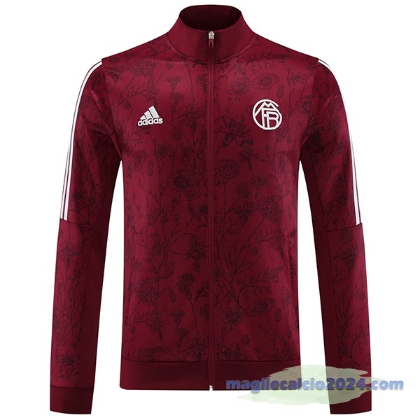 Set Completo Lunga Zip Giacca Bayern Múnich 2023 2024 Borgogna Poco Prezzo