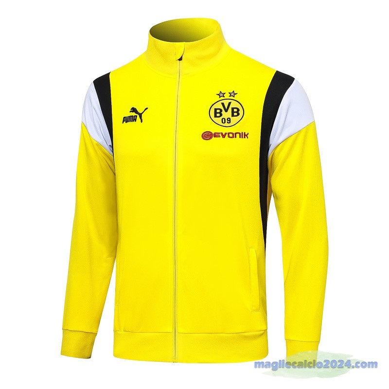 Set Completo Lunga Zip Giacca Borussia Dortmund 2023 2024 Giallo Bianco Poco Prezzo